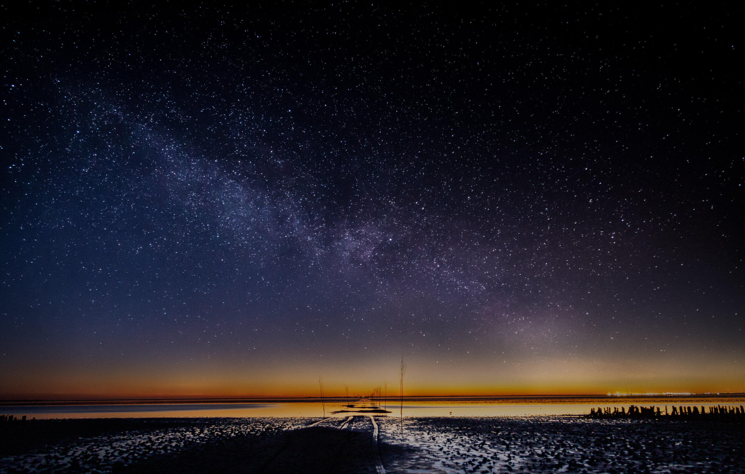 Mælkevejen over Mandø Ebbevej i Vadehavet