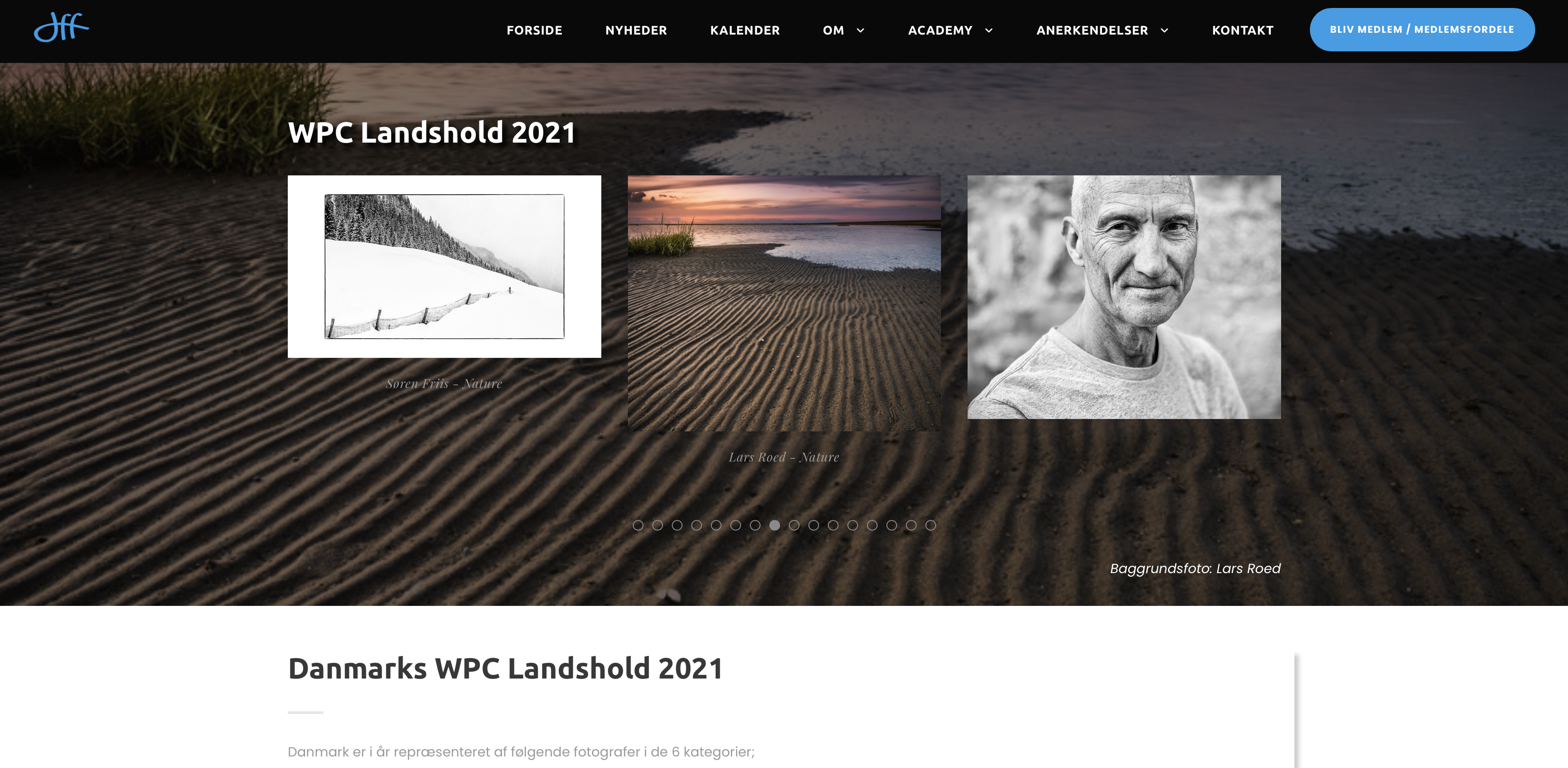Skærmbillede fra DFF med Danmarks WPC-landshold 2021