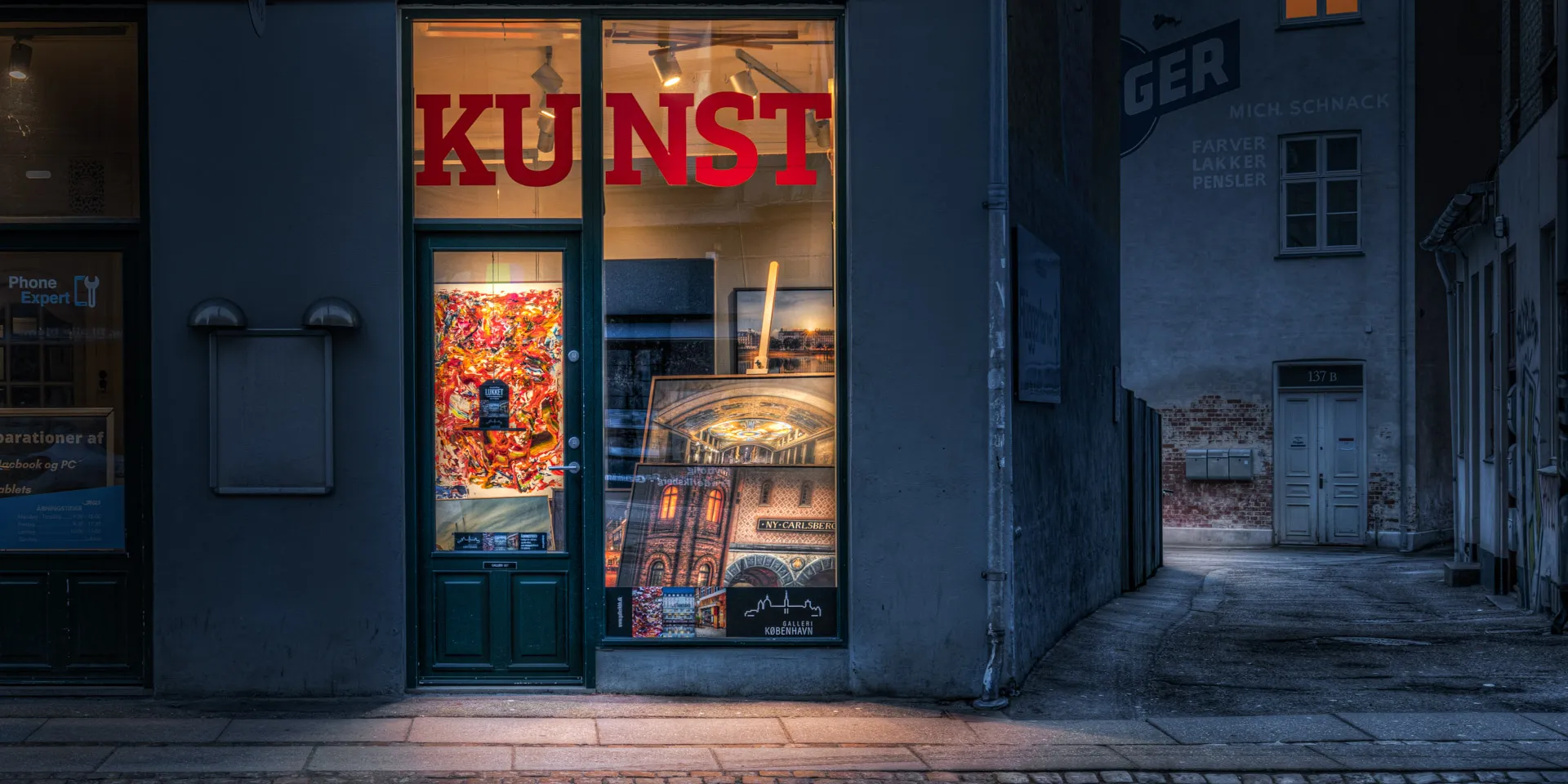 Galleri København på Gammel Kongevej, hvor KVAS udstillede i maj 2025